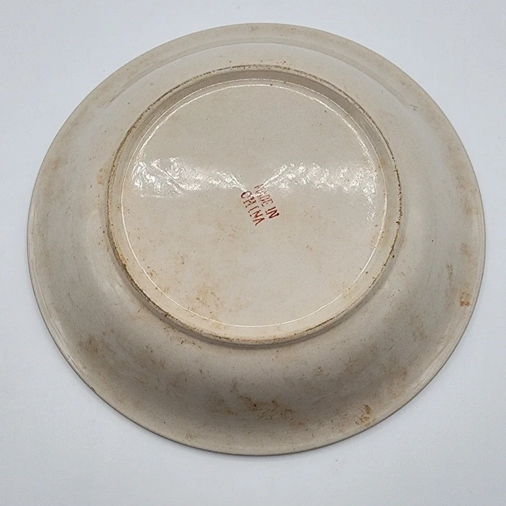 Vintage Ceramic Apple Pie Recipe Dish Fluted Edge 10